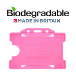 Evohold Biodegradable Single Sided Landscape ID Card Holders - Pink (Pack of 100) - Cards-X (UK)