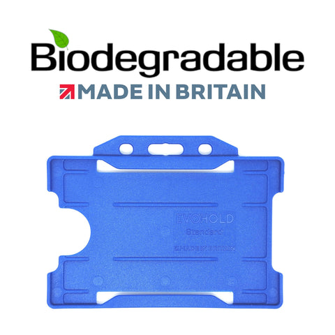 Evohold Biodegradable Single Sided Landscape ID Card Holders - Royal Blue (Pack of 100) - Cards-X (UK)