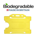 Evohold Biodegradable Single Sided Landscape ID Card Holders - Yellow (Pack of 100) - Cards-X (UK)