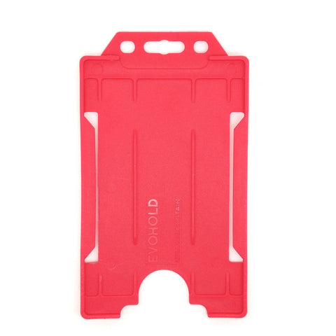Evohold Biodegradable Single Sided Portrait ID Card Holders - Red (Pack of 100) - Cards-X (UK)