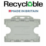 Evohold Recyclable Double Sided Landscape ID Card Holders - Grey (Pack of 100) - Cards-X (UK)