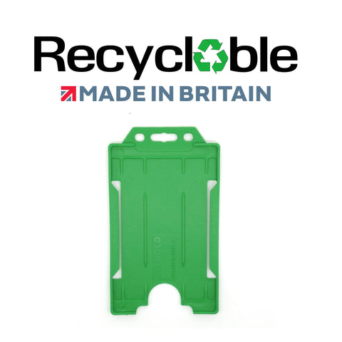 Evohold Recyclable Single Sided Portrait ID Card Holders - Light Green (Pack of 100) - Cards-X (UK)