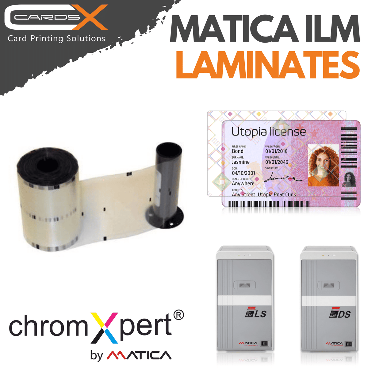 Matica Ribbons Matica ILM 0.5mil Clear Patch Ribbon with cut-out for ISO Contact Chip