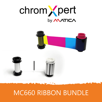 MC660 Bundle Image Featuring YMCK Ribbon and Retransfer Film
